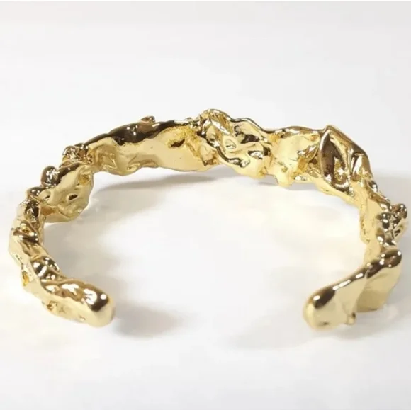 Amber Sceats/Anthropologie Emery Cuff Bracelet 24K Gold Plated - Picture 5 of 7